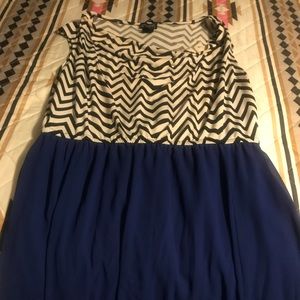 Black, White, and Blue maxi dress